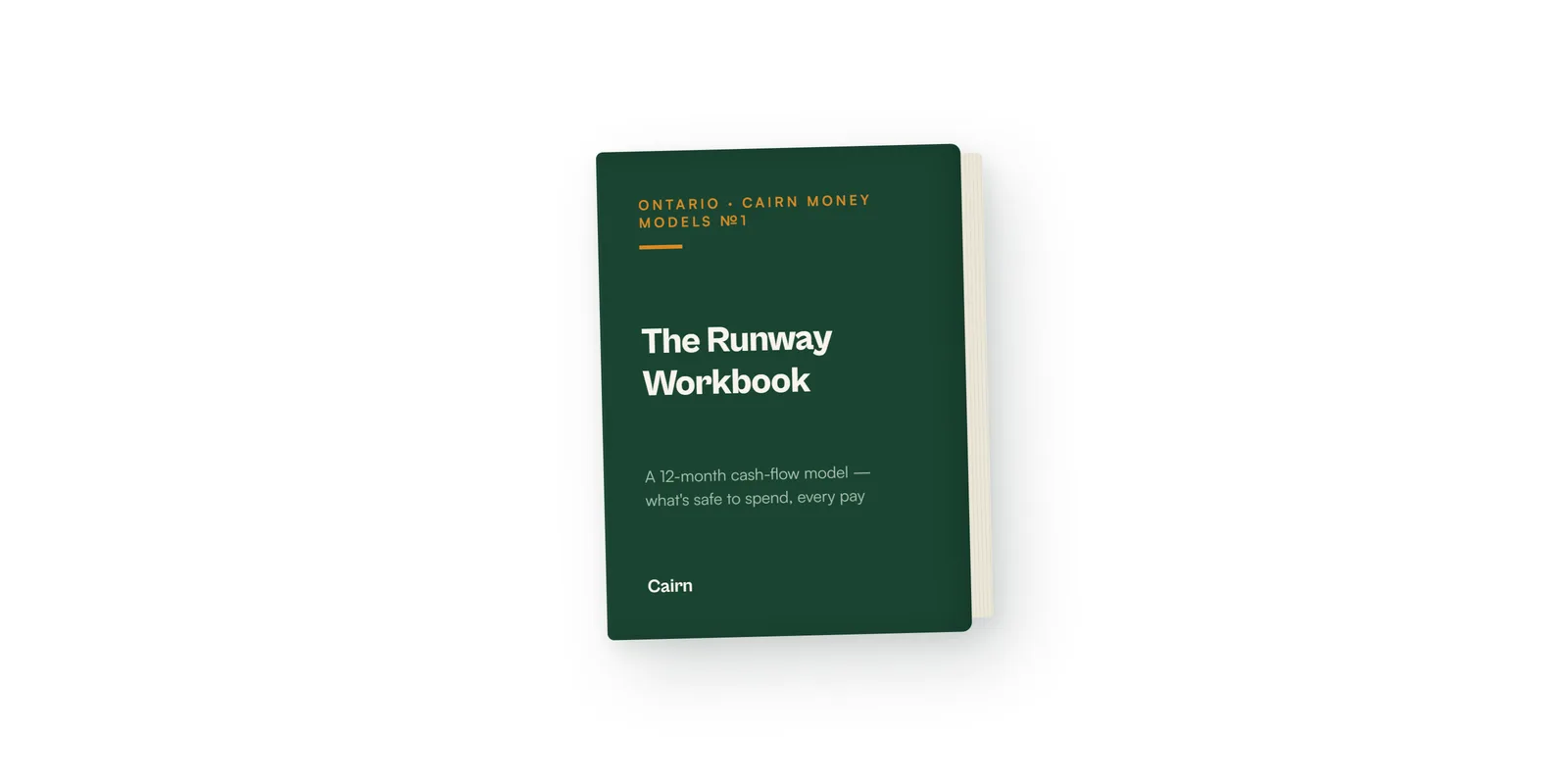 The Runway Workbook — a 12-month separation cash-flow model in Excel